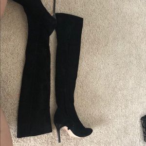 Cole Haan over the knee black suede boots
